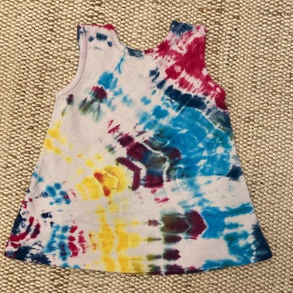 Vintage Tie Dye Rainbow Splash Girls Dress Jumper Size 12 month - Picture 3 of 3